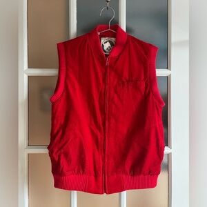 Vintage red corduroy Zip-Up Vest